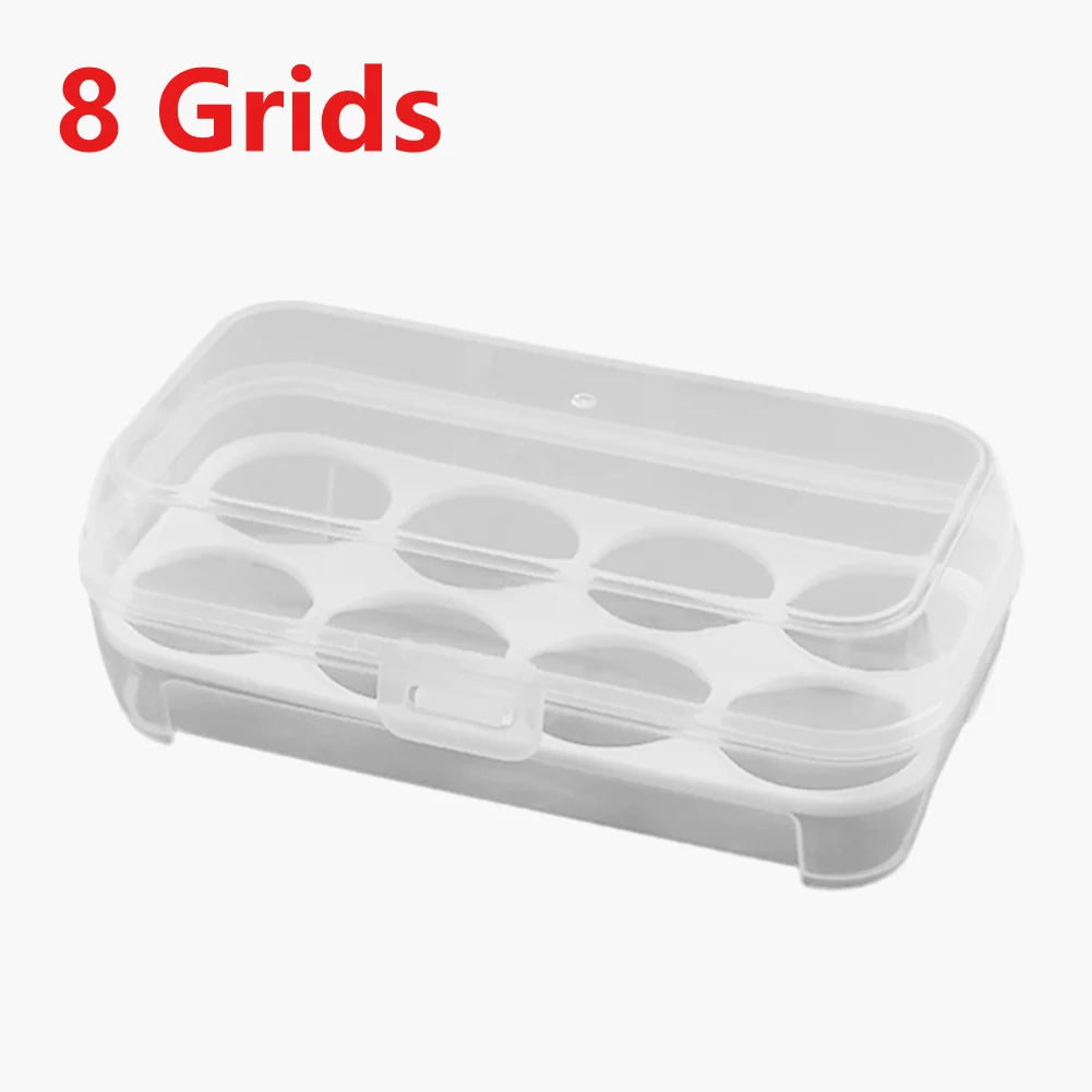 Portable Eggs Box Case Kitchen Container Organizer for Outdoor Camping Picnic Transparent 3/4/8 Grids Egg Holder