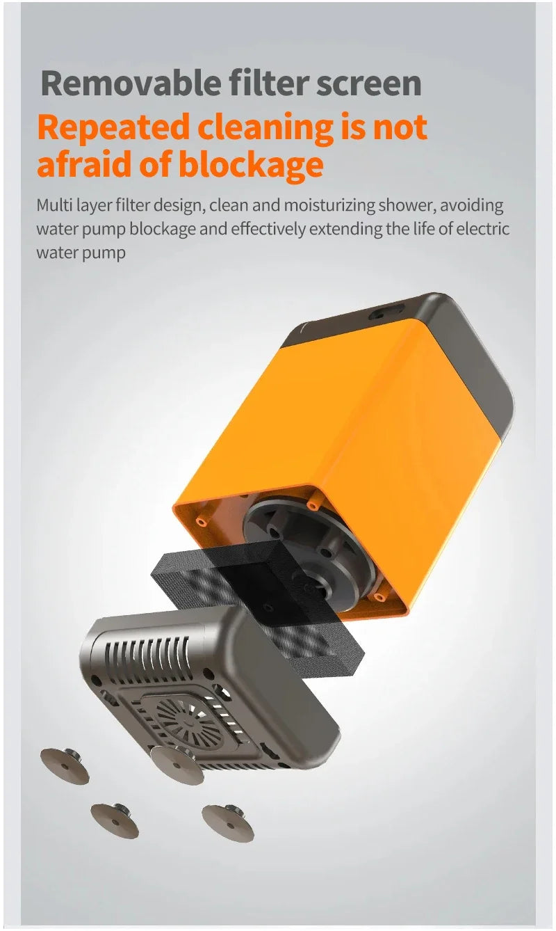 Portable Outdoor Camping Shower with Digital Display Temperature 4800/6000/7800mAh Electric Shower for Garden Car Washing Pet