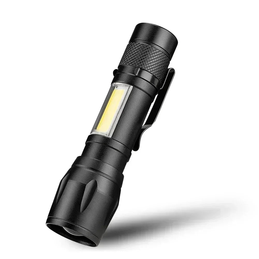 2000LM Ultra Bright P50 LED Flashlight Tactical EDC Emergency Spotlight Telescopic ZoomHandheld Torch  w/ 14500/18650 Battery