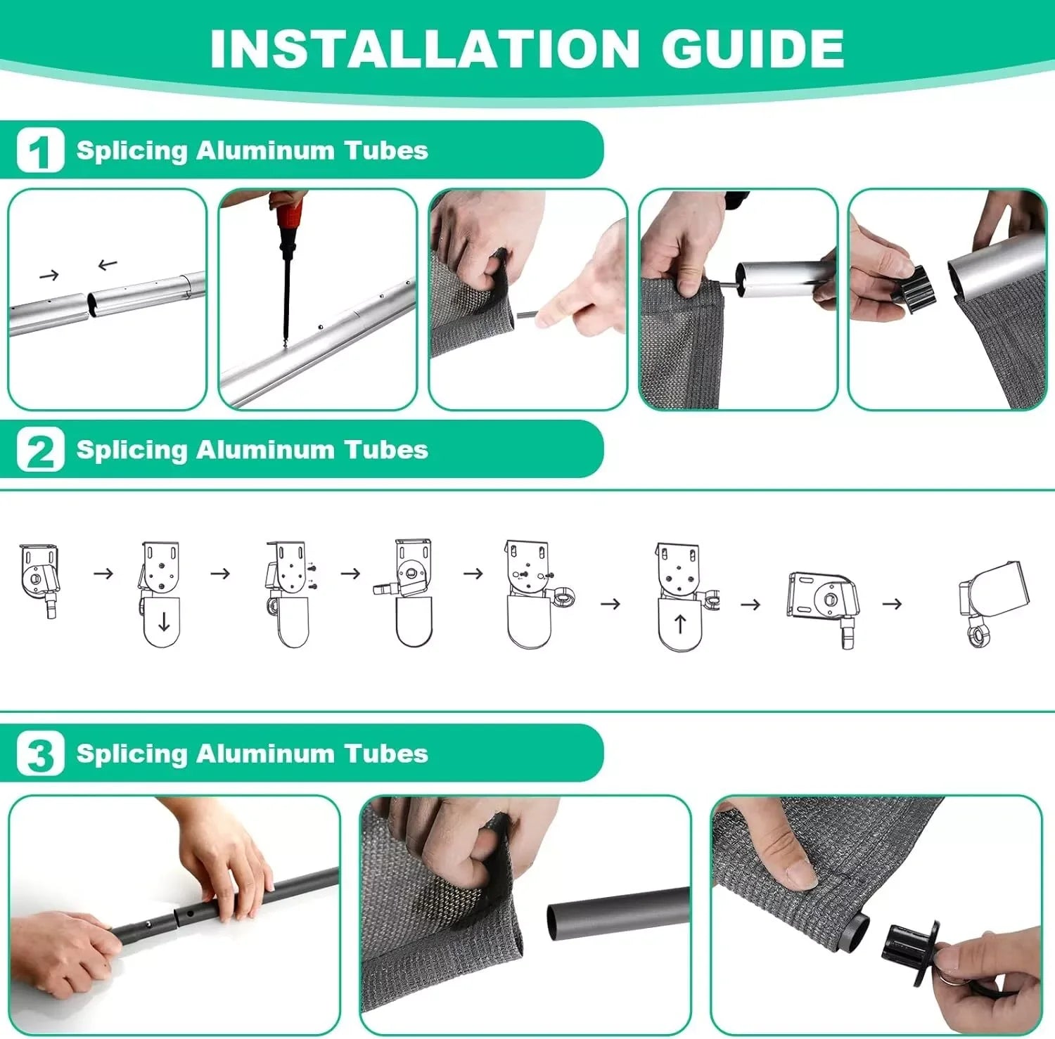 Outdoor Roller Sun Shade HDPE Patio Privacy Shades Screen Aluminum,Cordless Patio Roll Up Blinds, Exterior Shade Cloth Roll