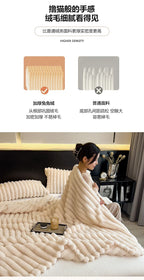 New Artificial Rabbit Plush Autumn Warm Blankets for Beds Soft Coral Fleece Sofa Throw Blanket Comfortable Thicken Bed Sheet
