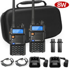 Baofeng UV-5R 8W Walkie Talkie Portable Tri-Power Two Way Radio Communication VHF UHF Receiver Long Range Headset For Camping