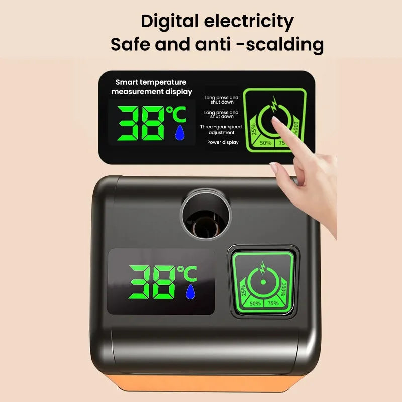 Portable Outdoor Camping Shower with Digital Display Temperature 4800/6000/7800mAh Electric Shower for Garden Car Washing Pet