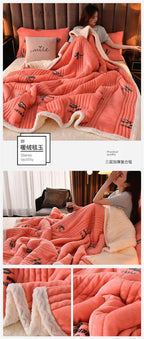 Soft Fluffy Warm Winter Blanket Thicken Lamb's Wool Autumn Warmth Blankets for Bed Milk Velvet Comfortable Sofa Blanket Throw
