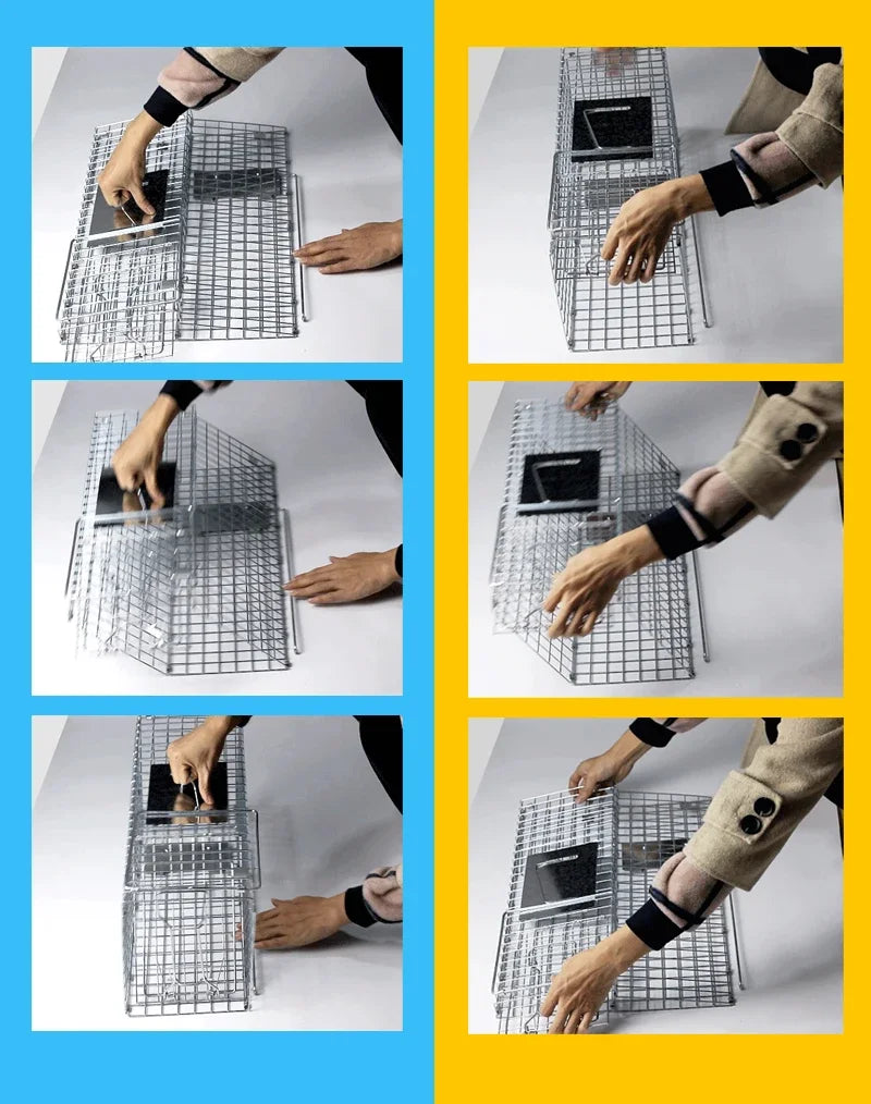 Super Large Catching Cat Coypu Traps Bait Snap Catcher Foldable Reusable Rescue Cage Mousetrap Hunt Weasel Wild Cat Rat Cage