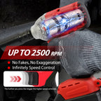 1000N.m (740ft-lbs) Cordless Impact Wrench Brushless Electric High Torque with Batteries 1500MAh 20V Fast Charger for Car Truck