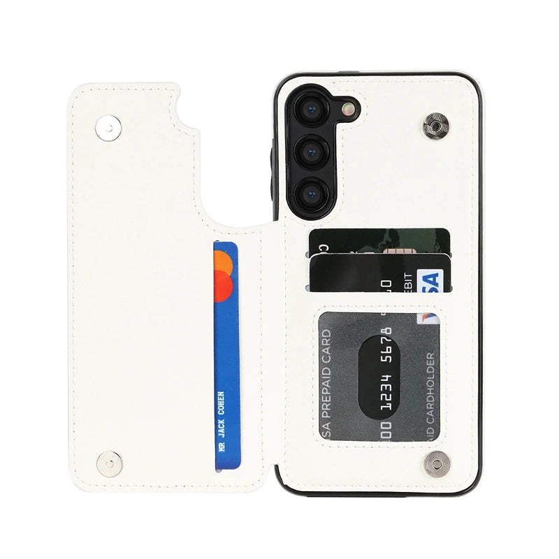 Wallet Small Fragrance Card Insert Leather Case For Samsung Galaxy A71 A56 A55 A54 A53 A52 A51 A36 A35 A26 A17 A16 A15 A14 A13