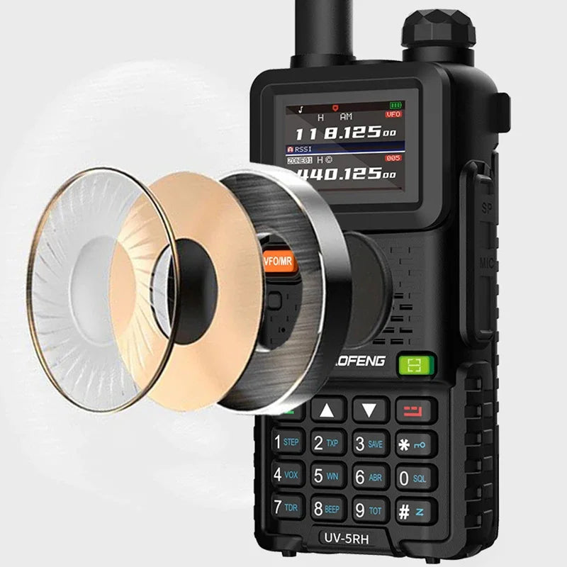 BAOFENG UV-5RH Walkie Talkie 10W Dual Band 999CH 2500mAh Enlarger Battery Can TYPE-C Charge UV-5R Upgraded Version BF-UV5RH