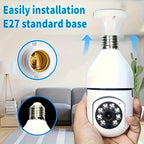 2PC Ease Life APP-Light Bulb Security Cameras Indoor Outdoor Wireless WiFi Camera 2.4GHz, 360 Degree, E27 Light Socket Screw In
