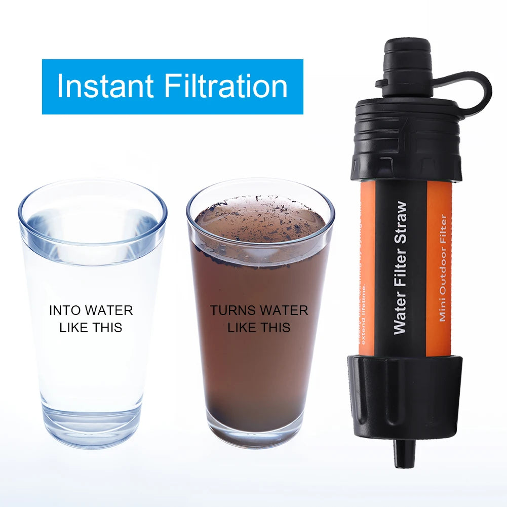 Water Filter Straw For Drinking Water Rainwater Filter Survival Pure Water Purifier Filtering Straw Tools Emergency Accessories