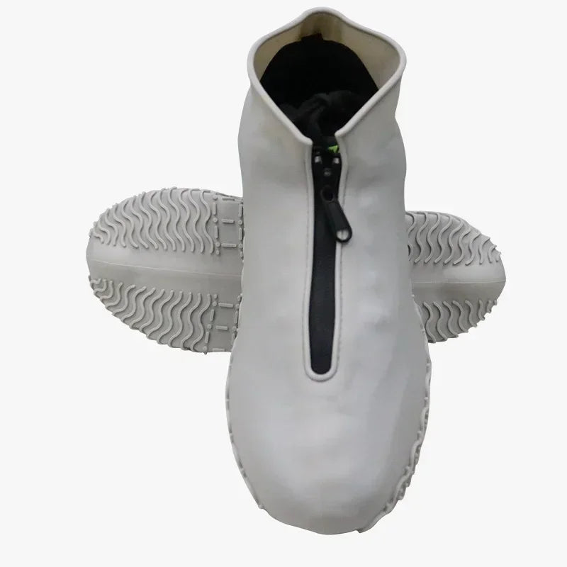 Silicone Waterproof Shoe Covers Reusable Overshoes with Zipper Resistant Rain Boots Non-Slip Washable Protection for Women Men