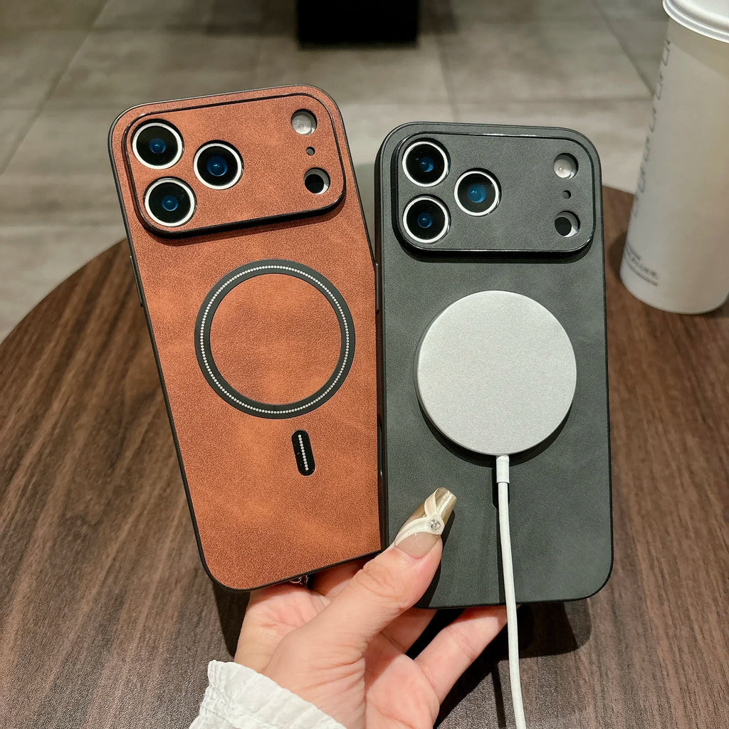 Magnetic Leather Case for iPhone 17 Pro Max 17 Air 17Pro Cover Magnet for Mag-safe Anti-knock All-round Camera Protector Shell