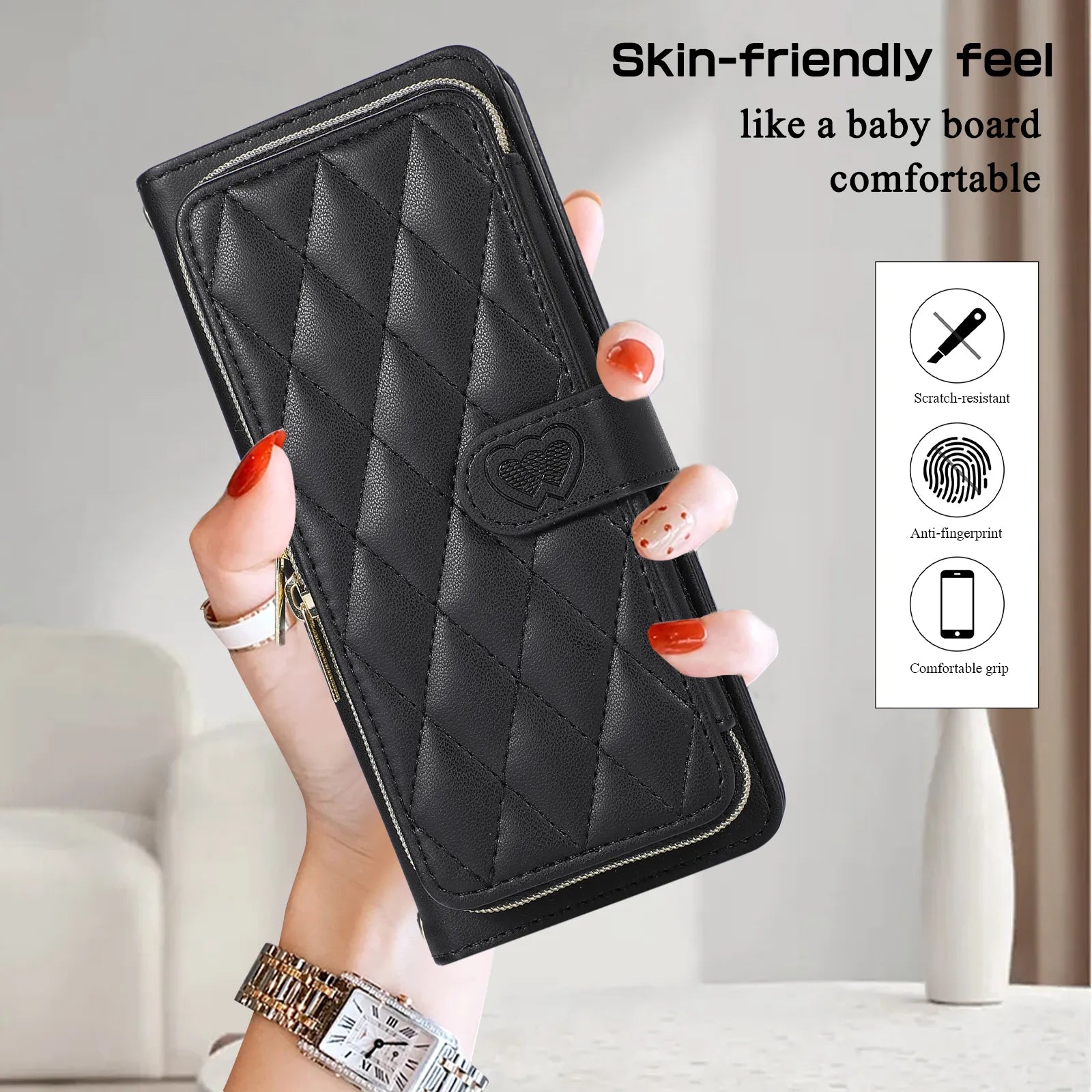 Crossbody Lanyard Leather Phone Case for Samsung Galaxy Z Fold 7 6 5 4 3 Fold5 Fold4 Fold6 5G Wallet with Card Holder Slot Cover
