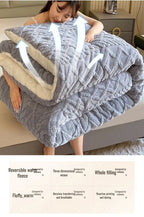 Comfortable double-sided velvet quilt core bedroom velvet thickened blanket home lamb fleece quilt warm quilt core comfortable