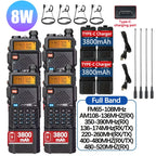 4Pcs Baofeng UV-5R 8W/5W Tri-Power Walkie Talkie High Power Dual Band Long Range Portable Handheld UV 5R Radio