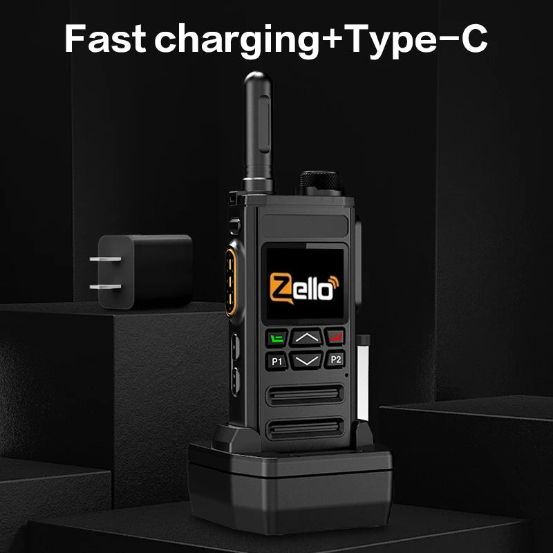 Zello 4G LTE&WiFi POC walkie Talkie - Bluetooth Connection, Long Battery Life, Fast Charging, Essential for Professional Outdoor