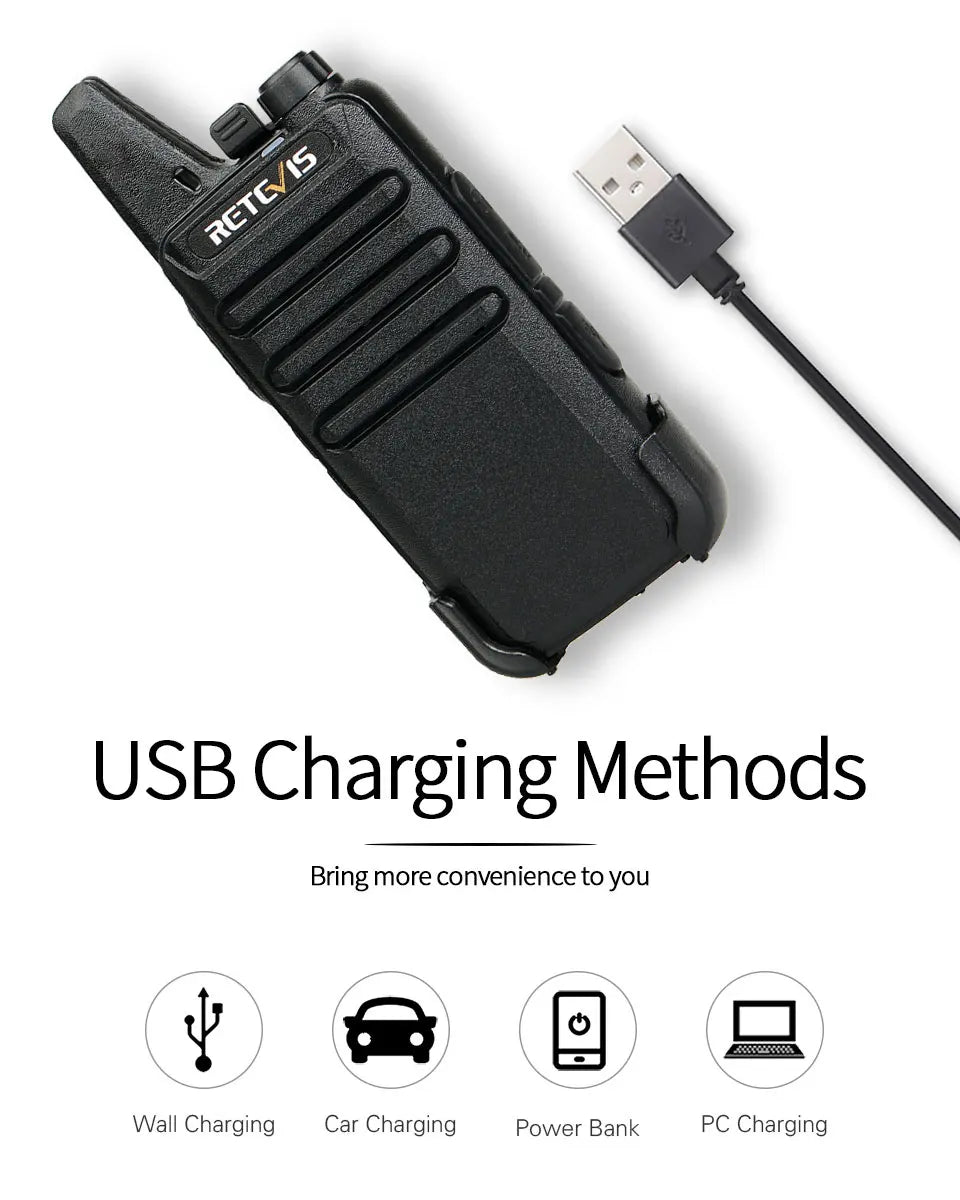 RETEVIS RT622 Walkie Talkie Mini 2 pcs PMR 446 Portable Two-way Radio ht PTT Walkie-talkies Communication Radio for Restaurant