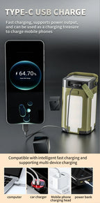 2000mAh Solar Camping Light Foldable Portable Tent Light with Intelligent Display Outdoor Hanging Light