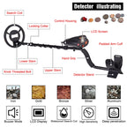 MD-5030 Underground Metal Detector LCD Display Pinpoint Function High Sensitivity Waterproof Search Coil for Coins,Relics,Gold