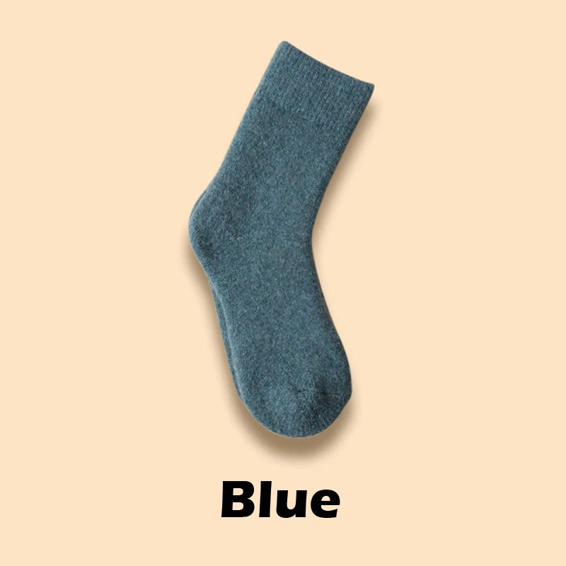 2025 New Winter Warm Women Socks Wool Male Men Socks Super Thicker Solid Socks Merino Wool Socks Against Cold Snow Terry Socks