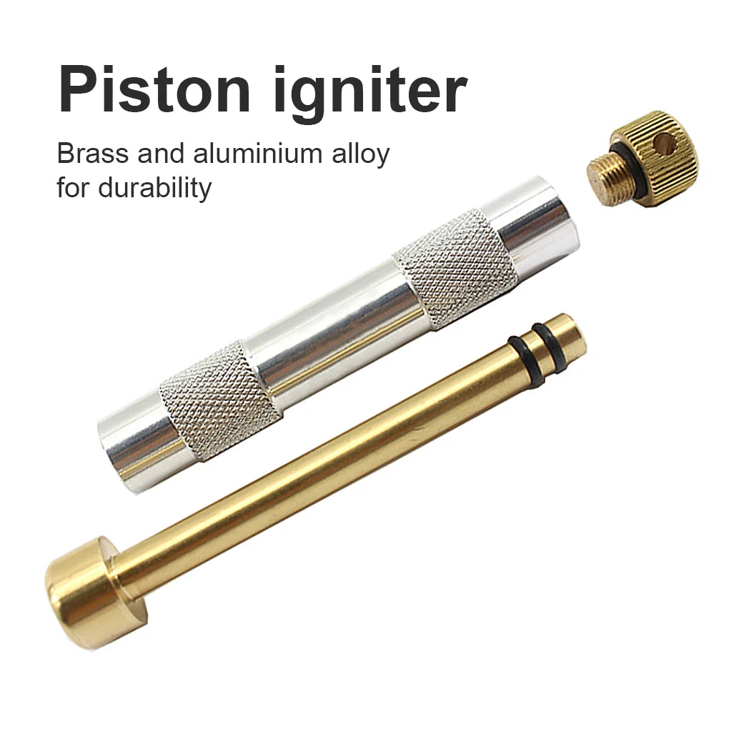 Brass Fire Piston Outdoor Survival Emergency Tool Aluminium Fire Piston with Char Cloth Campers Survival Preppers Fires Tube