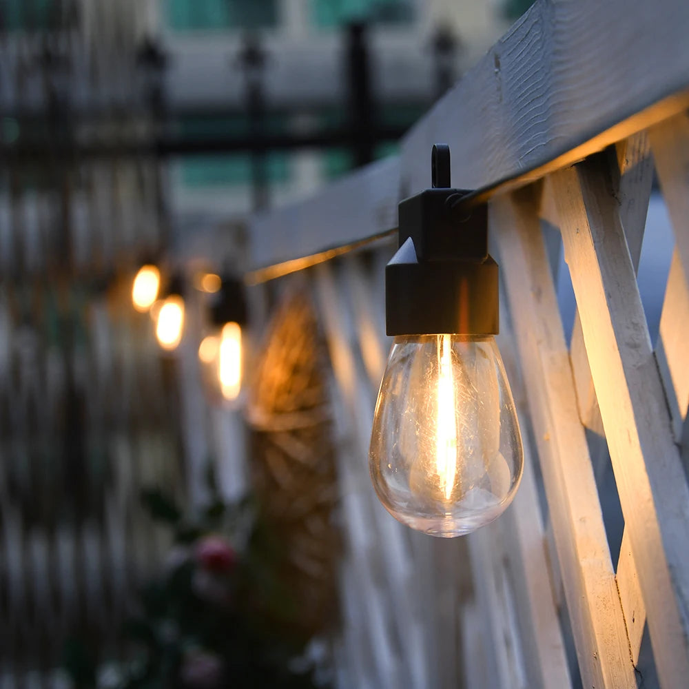 15M LED String Light Shatterproof Led Festoon Garland Retro Patio Light Outdoor Light Decoration For Garden Wedding Holiday