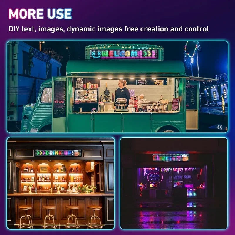LED Eyes Programmable RGB Devil Eyes Light for Cars Windshield Eyes Flex LED Display DIY Pattern for Car Trucks Pickups