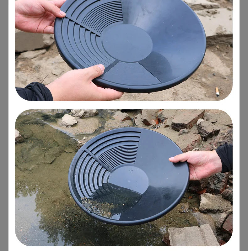 15 Inch Plastic Gold Pan Professional Prospecting Equipment for Mining River Gold Panning Wash Basin Tool Kit