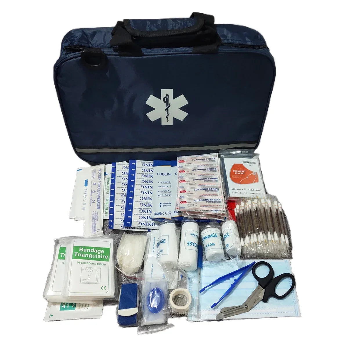 Comprehensive Premium First Aid Kit Labeled Compartments Trauma Kits with Shoulder Strap Medical Kits Large Emergencies
