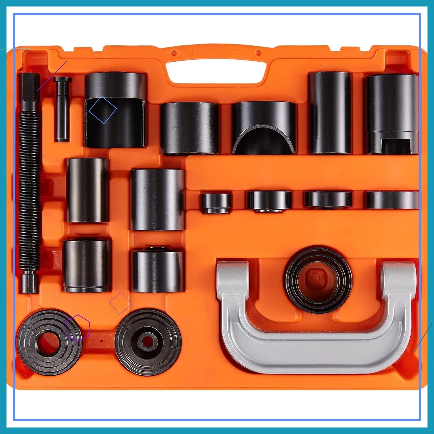 VEVOR 21-Piece Ball Joint Press Kit, Heavy Duty C-Press Tool for Most 2WD/4WD Cars, Automotive Repair