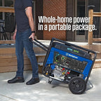 12500W Dual Fuel Portable Generator - Remote Start, CO Sensor, Transfer Switch Ready