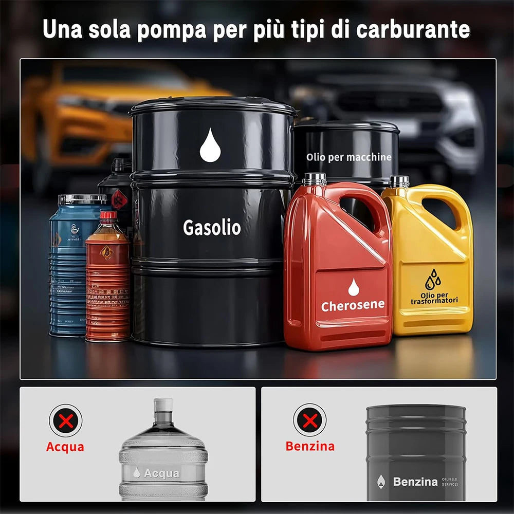 TaskStar 12V Electric Fuel Transfer Pump Kit 13GPM Battery Diesel Transfer Pump with Fuel Nozzle Hoses for Home Business Farm