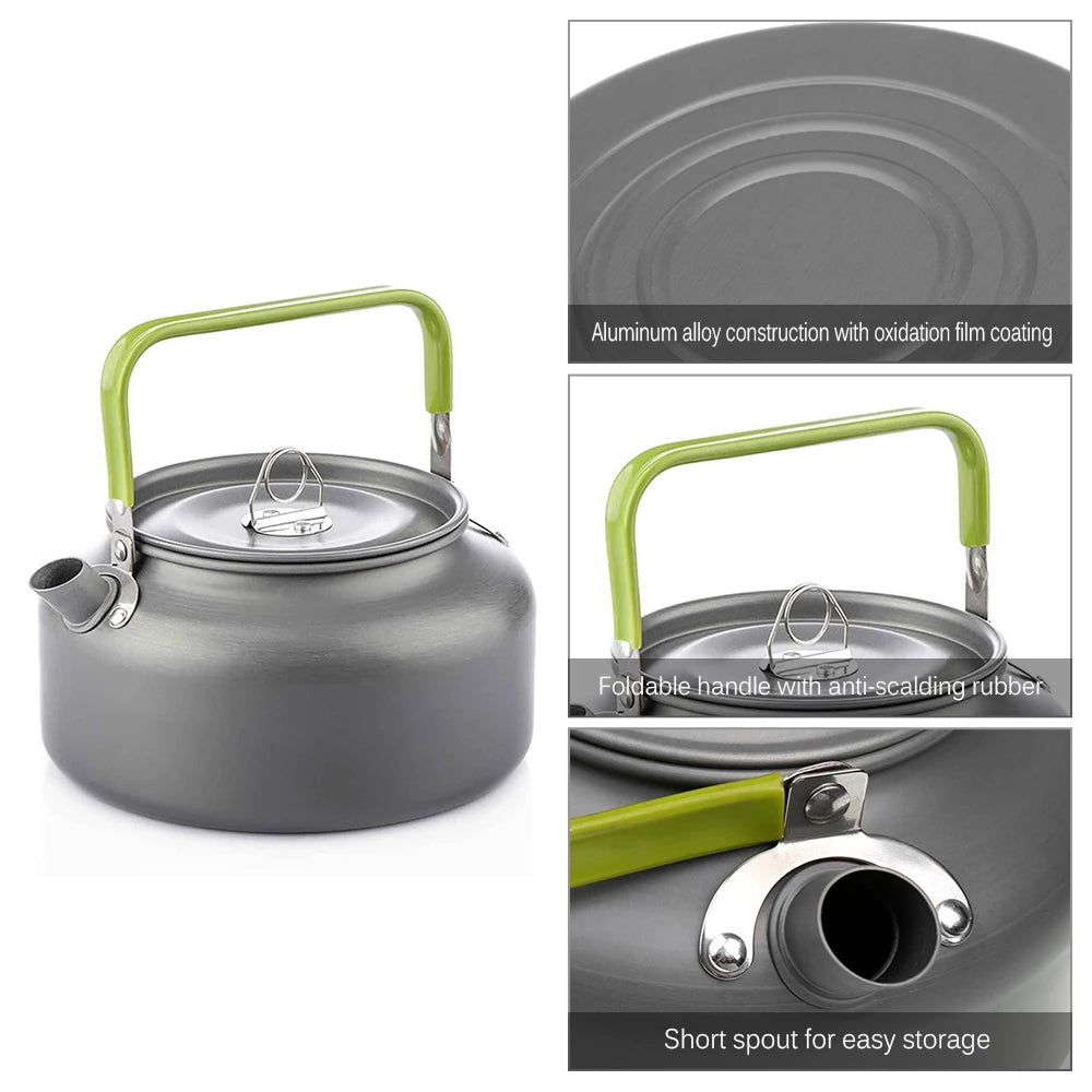 Portable Outdoor Water Kettle Water Pot Teapot Coffee Pot Indoor Aluminum Alloy Tea Kettle Outdoor Camping Hiking Picnic Pot