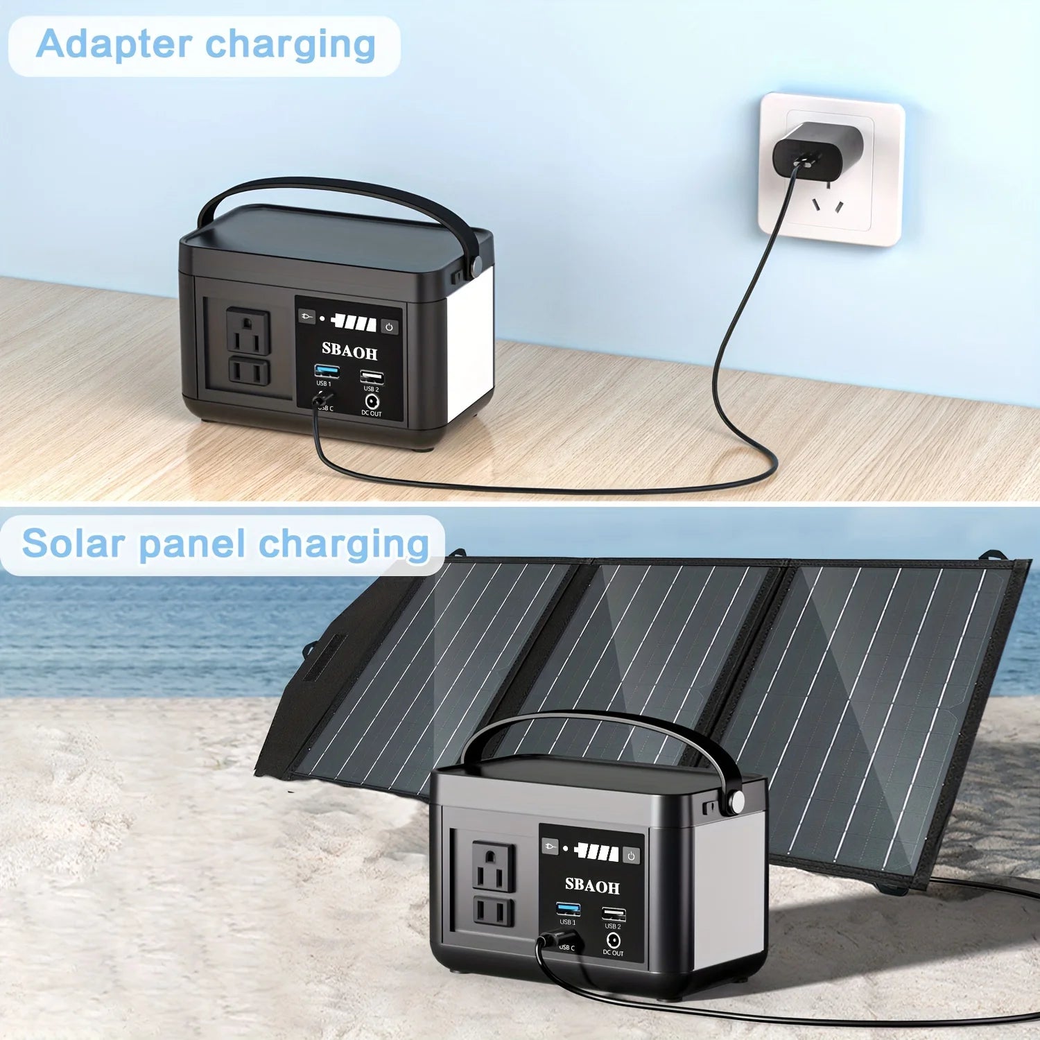 Portable Power Station P86,88.8Wh 3.7 V LiFePo4 Battery, with 120W (150W Peak) AC Outputs, Solar Generator for Travel and Camping
