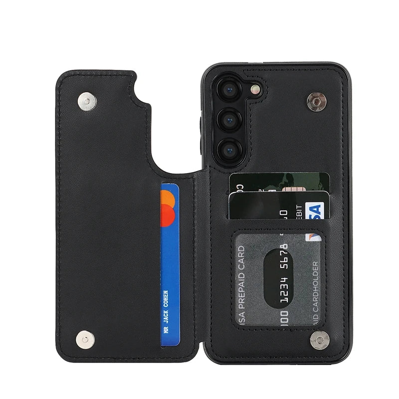 Wallet Small Fragrance Card Insert Leather Case For Samsung Galaxy A71 A56 A55 A54 A53 A52 A51 A36 A35 A26 A17 A16 A15 A14 A13