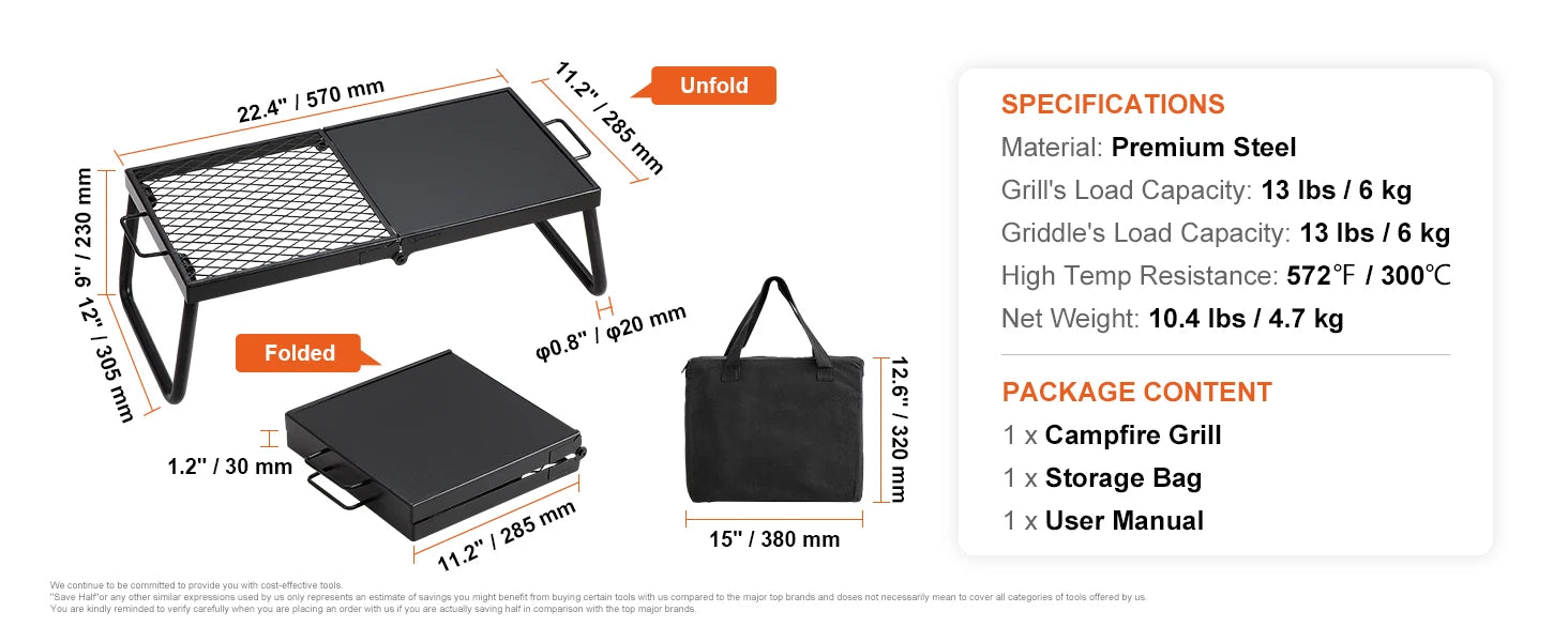 SucceBuy 18/24in Barbecue Charcoal Grill Outdoor Home Appliance for Outdoor Cooking Camping Picnics Beach