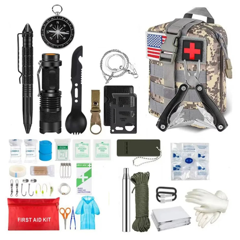 Survival First Aid Kit Survival Full Set Molle Outdoor Gear Emergency Kits Trauma Bag Camping Hiking IFAK Adventures Bag