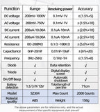 ANENG SZ304 Multifunction Digital Multimete True RMS Handheld High Precision Tester NCV AC/DC Votage Current Resistance Ohm Tool