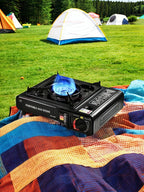 Portable outdoor gas stove, suitable for camping, barbecue cooking and household use. Compact, lightweight and durable gas stove