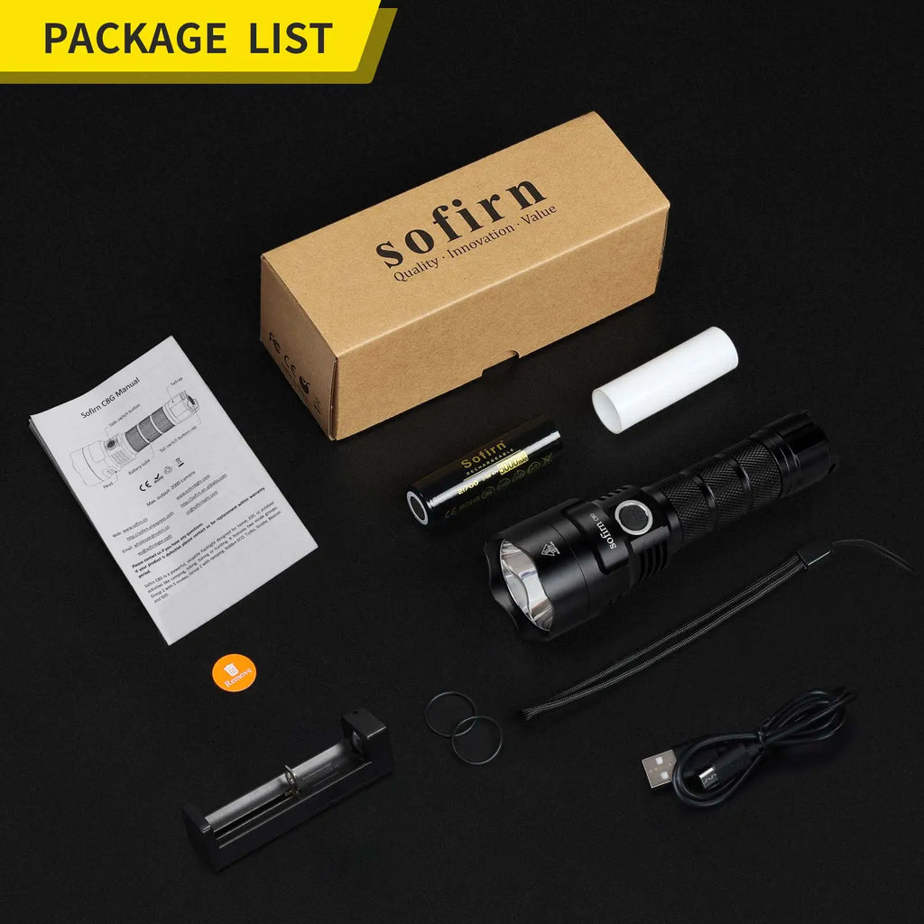 Sofirn C8G Powerful LED Flashlight 21700 SST40 18650 With Power Indicator Lantern Torch 2 Groups Ramping SOS Beacon Outdoor