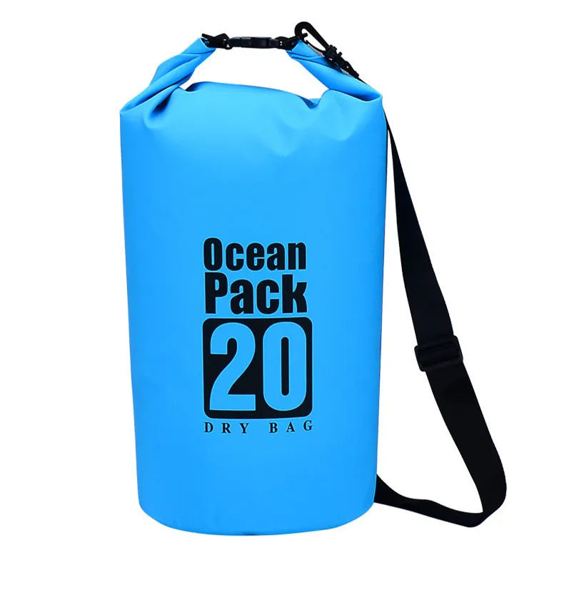 Outdoor PVC Waterproof Dry  Bag 5L 10L 20L 30L Outdoor Diving Foldable Storage Man Women Beach Swimming BaRafting Ocean Bag