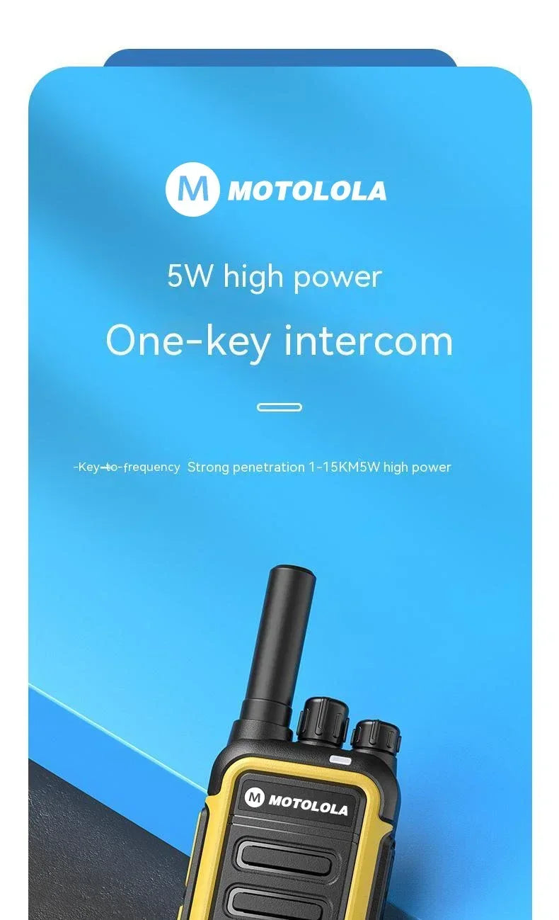 Motolola 2Pcs Mini Walkie Talkie Portable Two-Way Radio UHF Transceiver Set Walkie-talkies Radio Walkie Talkie Long Range COD