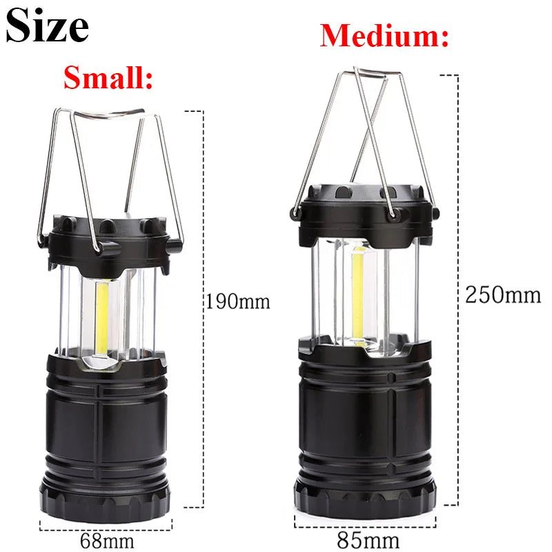Tent Lamp LED Portable Lantern Telescopic Torch Camping Lamp Outdoor Waterproof Emergency Light Battery Powered