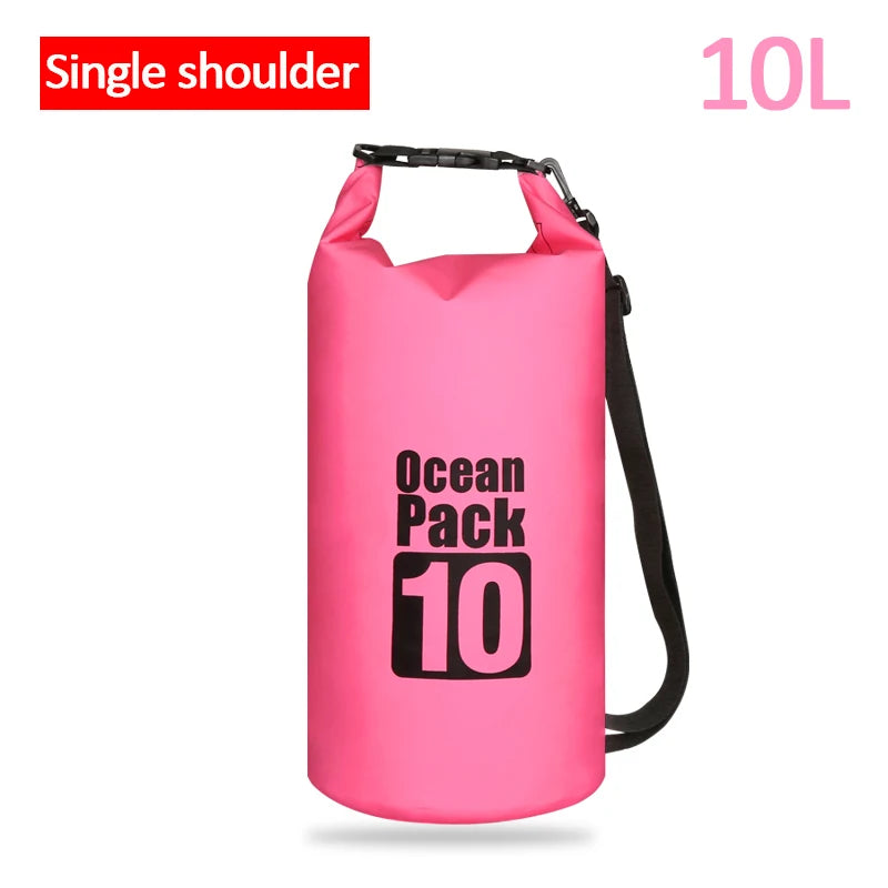 Outdoor PVC Waterproof Dry  Bag 5L 10L 20L 30L Outdoor Diving Foldable Storage Man Women Beach Swimming BaRafting Ocean Bag