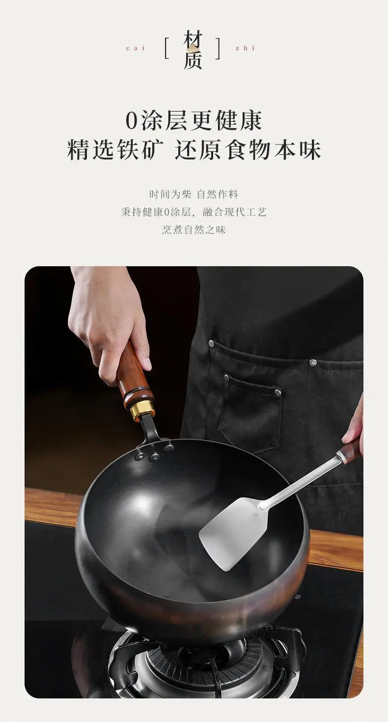 Hot selling iron pot, big belly pot, handmade forging small wok, mini small iron pot, uncoated and non stick household wok