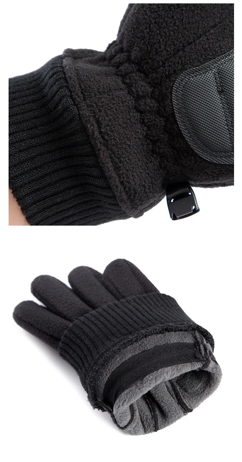 Winter Men's Gloves Polar Fleece Thick Warm Women Cycling Sports Driving Waterproof Non-Slip Touch Screen Motorcycle Gloves