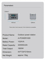 2600W 1800W 500W Portable Power Station 1024wh 345wh Lifepo4 Battery Powerful Power Bank Solar Generator Emergency Power Supply