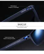 BARCUR Design TR90 Sunglasses Men Polarized Light Weight Sports Sun Glasses Women Eyewear Accessory Oculos UVAB Protection