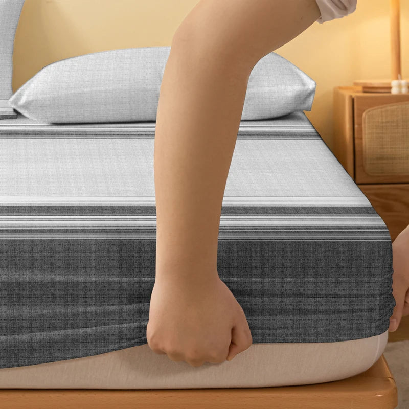 1 Simple modern Geometry printed matte Fitted Sheet, bedroom printed bed cover, bedding (excluding pillowcases)