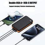 Portable Solar Power Bank,50000mAh External Solar Power Supply,Compatible with IOS Android USB-A And USB-C Charging Outdoor Camp